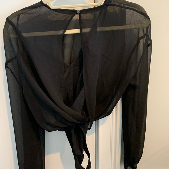 Aritzia Wilfred bodysuit blouse XSmall black - Picture 3 of 5